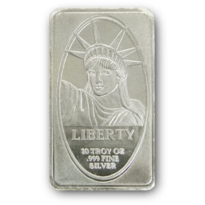 10-troy oz .999 fine Silver Statue of Liberty Bullion Bars