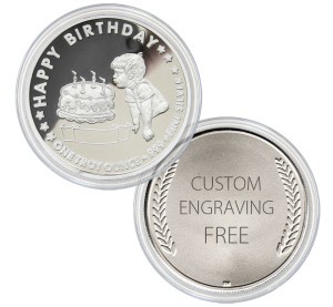 Birthday BOY Personalized Gift Coins - 1-troy oz .999 fine silver