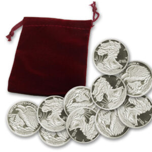 Gift Bag of 10 x 1/10-troy oz. (TENTH) Walking Liberty .999 fine Silver Bullion rounds