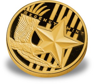 1-oz Gold Rounds - .9999 fine Regency Mint Gold Eagle