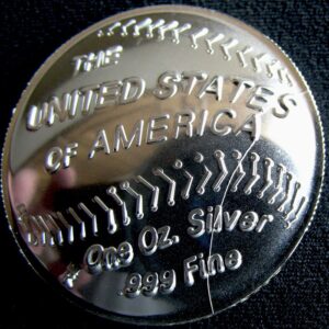 Die Cracked Baseball Coin Replica - Baseball Hall of Fame 1 oz. Silver Dollar Replica