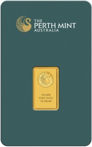 Perth Mint 10 Gram Gold Bar - .9999 fine Gold Bar