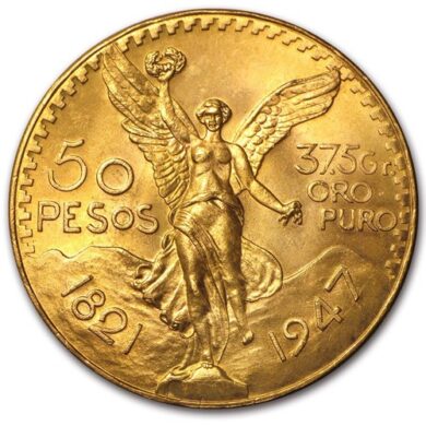 Mexico 50 Pesos Gold Coin Centenario - (1.2057 AGW) Random Year(s) - BU Condition