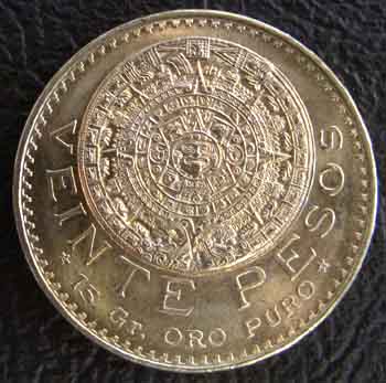 Mexico 20 Pesos Gold Coin - Random Year(s) - BU Condition