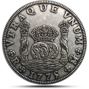 Pillar Dollar Antiqued Silver Coin Replica obverse