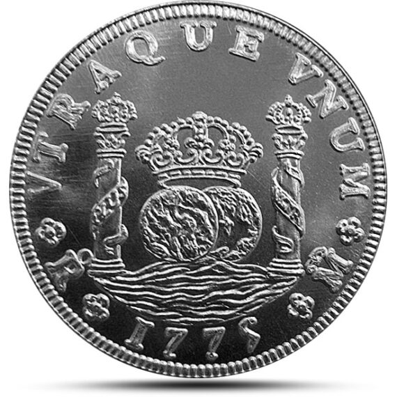 Spanish Pillar Dollar Silver Bullion round - Uncirculated Obverse
