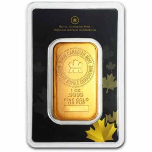 1 oz Gold Bar - Royal Canadian Mint Obverse